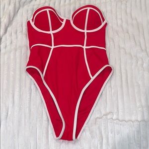 Red swimsuit